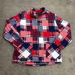 Vermont Flannel Co Jacket Patchwork Plaid Shacket Zip Front USA